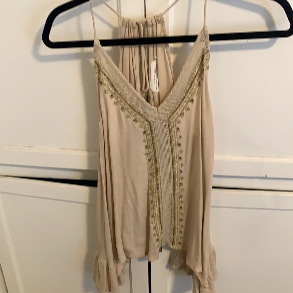 Neutral Tank Top with Embellishment